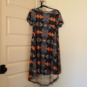 NWOT Carly, blue, black, orange, cream